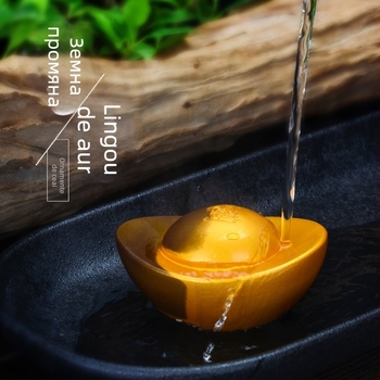 Tea Pet care își schimbă culoarea – lingou de aur din rășină, ornament pentru masă de ceai, prosperitate și noroc, decor creativ pentru ceai