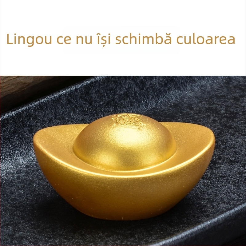 Tea Pet care își schimbă culoarea – lingou de aur din rășină, ornament pentru masă de ceai, prosperitate și noroc, decor creativ pentru ceai