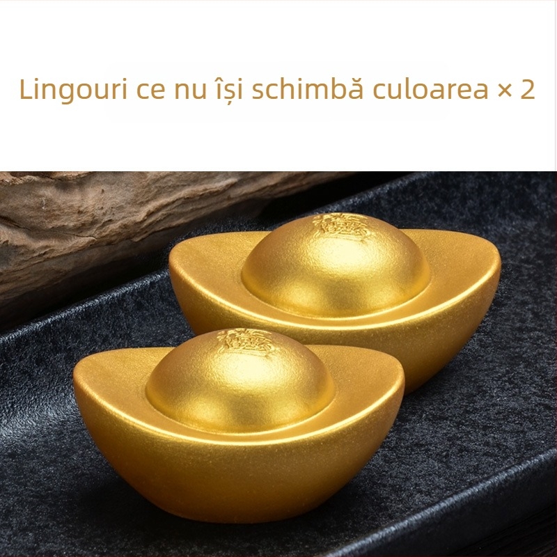 Tea Pet care își schimbă culoarea – lingou de aur din rășină, ornament pentru masă de ceai, prosperitate și noroc, decor creativ pentru ceai