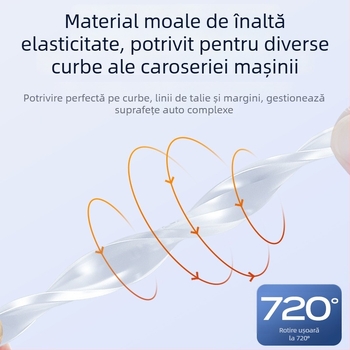 Benzi de protecție pentru bara față și spate, din PU, anti-zgârieturi, 400 × 50 × 9 mm, model SIII, culoare neagră
