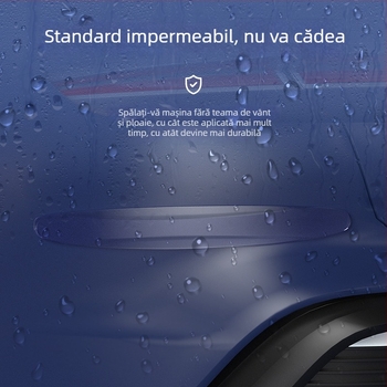 Benzi de protecție pentru bara față și spate, din PU, anti-zgârieturi, 400 × 50 × 9 mm, model SIII, culoare neagră