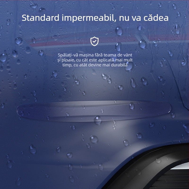 Benzi de protecție pentru bara față și spate, din PU, anti-zgârieturi, 400 × 50 × 9 mm, model SIII, culoare neagră