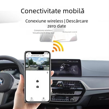 Cameră de bord WiFi cu instalare fără cabluri, obiectiv unic, DVR auto pentru dovezi, 1080p
