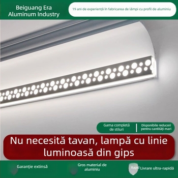 Lumină de linie din ipsos montată pe suprafață pentru colțul tavanului sufrageriei, bandă decorativă de colț cu două fețe