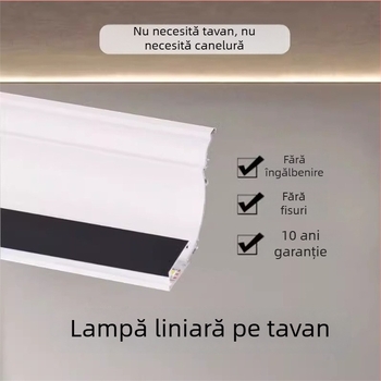 Lumină de linie din ipsos montată pe suprafață pentru colțul tavanului sufrageriei, bandă decorativă de colț cu două fețe