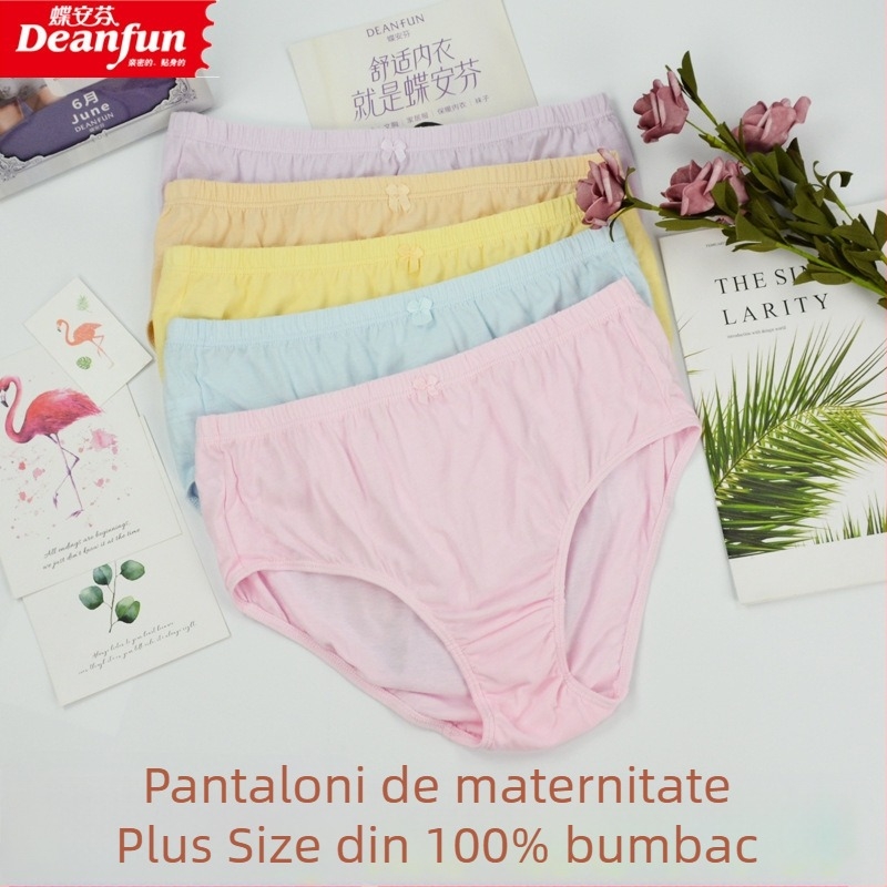 Die Anfen 1005 Slipuri femei din bumbac, culoare solidă, mărime plus