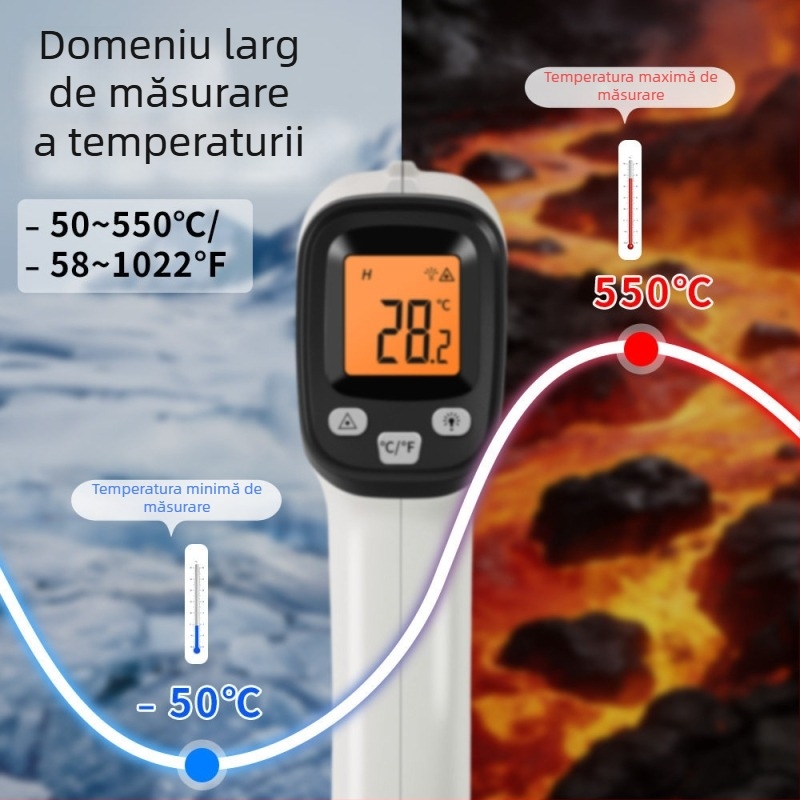 Snaiko SK-550B termometru infraroșu — pistol de temperatură a uleiului, cu precizie înaltă, pentru coacere, temperatură apă, bucătărie și industrie