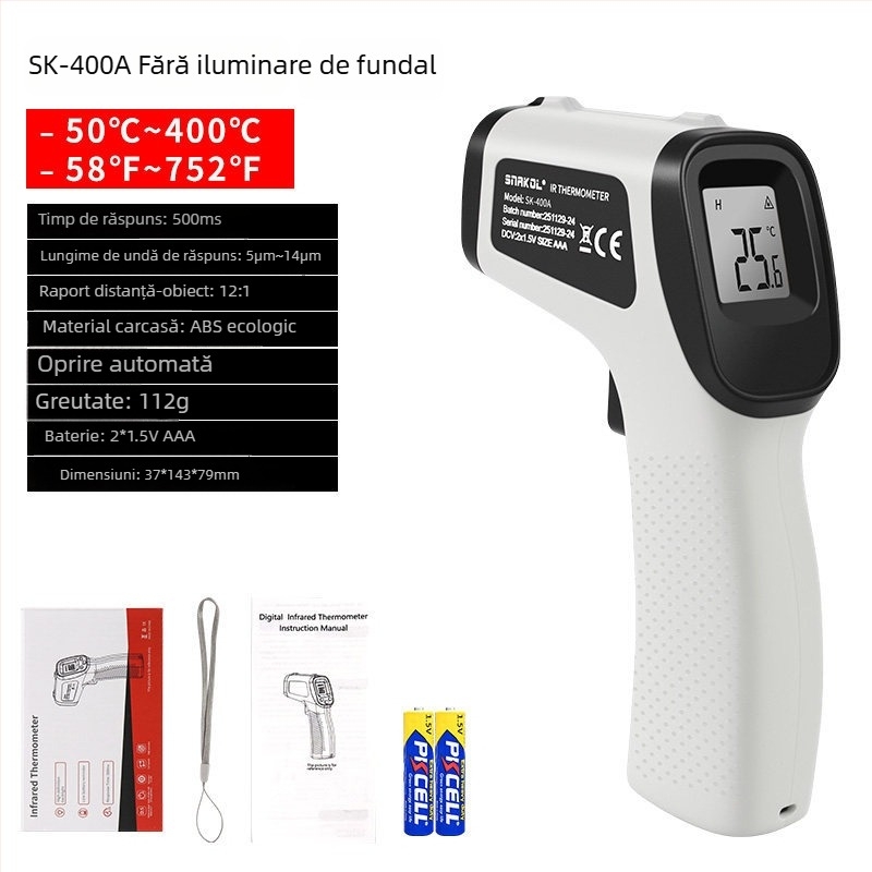 Snaiko SK-550B termometru infraroșu — pistol de temperatură a uleiului, cu precizie înaltă, pentru coacere, temperatură apă, bucătărie și industrie