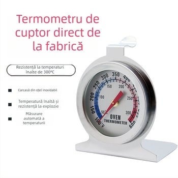 Termometru de cuptor bi-metalic din oțel inoxidabil, bucătărie pentru coacere, temperaturi înalte