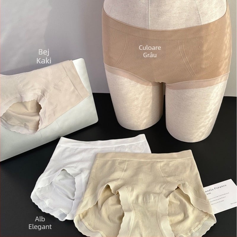 Chiloți pentru femei din modal, control al abdomenului, talie medie, ridicare a șoldurilor, căptușeală din Mulberry silk, culoare solidă
