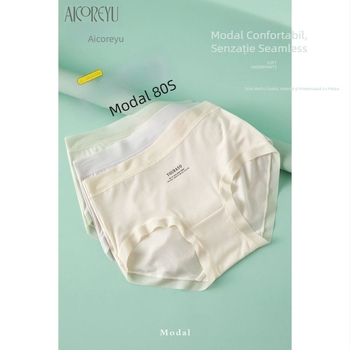 7A antibacterian 80s Tencel Modal lenjerie intimă feminină fără cusături, căptușeală din mătase Mulberry, talie medie, respirabilă, care se potrivește șoldurilor