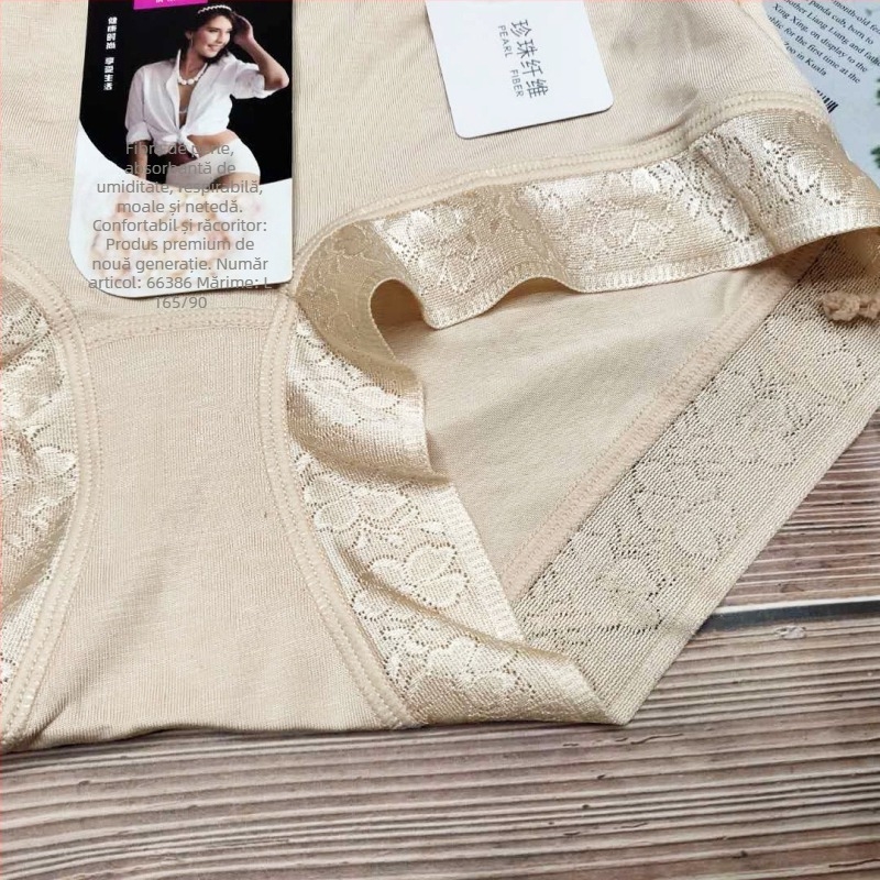 Qiaoyiting 66386 Lenjerie intimă din modal pentru femei, cu efect de lift al feselor, culoare solidă, talie medie, confortabile