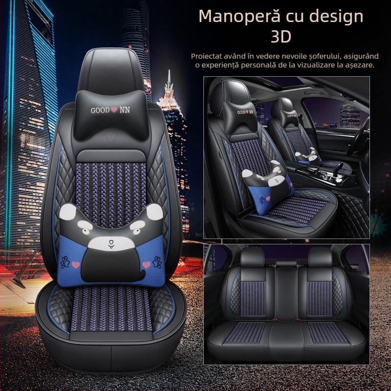 Set de perne pentru scaune auto din piele naturală, pentru toate anotimpurile, set cu mai multe piese