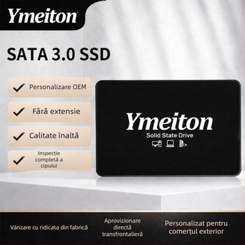 Ymeiton SSD Negru-Alb, SSD pentru desktop, 2,5 inch SATA III, capacități 120GB, 128GB, 256GB, 480GB, 512GB