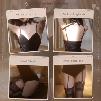 Feimu bodysuit din catifea auriu pentru iepurașă — costum de rol