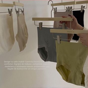 Lenjerie intimă feminină fără cusături, respirabilă, talie înaltă, susținere ușoară a abdomenului, în cutie cadou