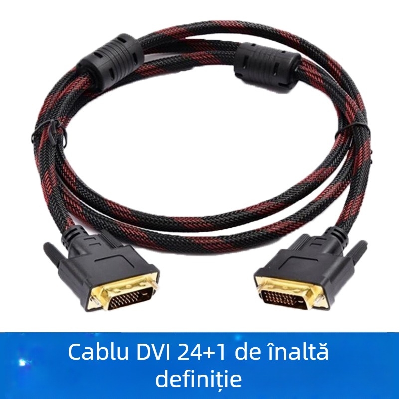 Cablu DVI 1,5 m, 24+1 pini, cablu de conectare monitor PC, semnal video HD