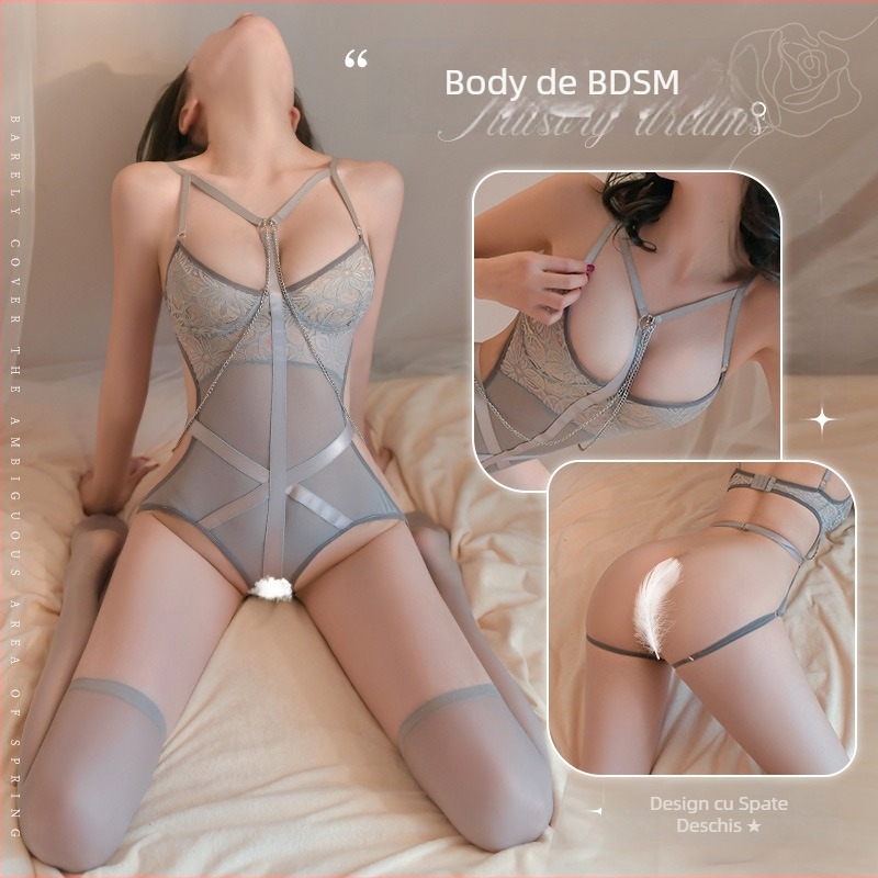 Body bondage cu panglici și deschidere la zona inghinală – lenjerie erotică
