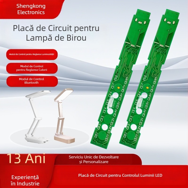 Placă de control pentru lampă de birou cu comandă vocală AI și recunoaștere vocală multilingvă
