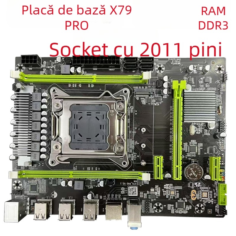 X79PRO Placă de bază LGA-2011 pentru desktop, memorie DDR3 ECC și CPU Xeon E5-2680v2