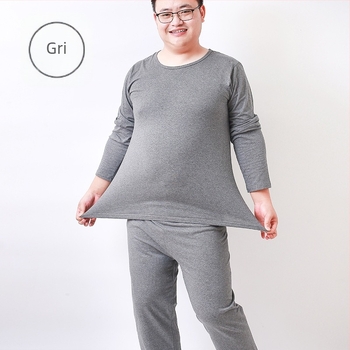 Set lenjerie termică pentru bărbați, versiune extra-lungă pentru înalți, plus size, bumbac pieptănat