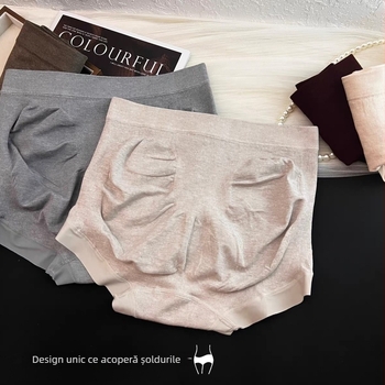 Chiloți damă fără cusături, talie medie, nuanțe Morandi, respirabili, ridică fesierii, model 703