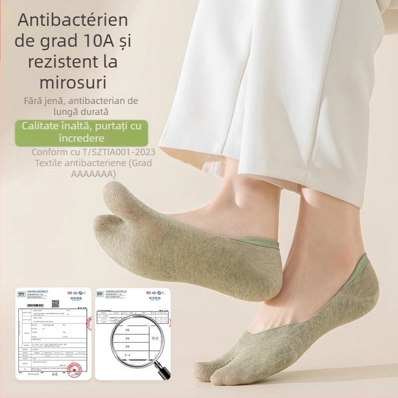 Șosete invizibile pentru femei, cu separare a degetelor, din bumbac respirant, subțiri, stil boat, pentru vară