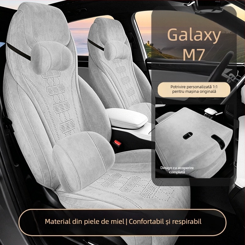 Huse pentru scaune Galaxy M7, model 2026, tapițerie velur din piele, perne pentru toate anotimpurile