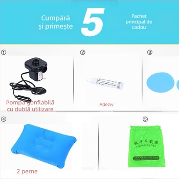 Pat gonflabil pentru mașină, saltea pentru bancheta din spate, SUV pentru călătorii