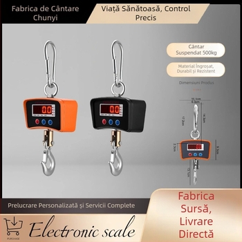 Cântar electronic pentru macara, 500 kg, cântar suspendat portabil, cu cârlig, uz industrial