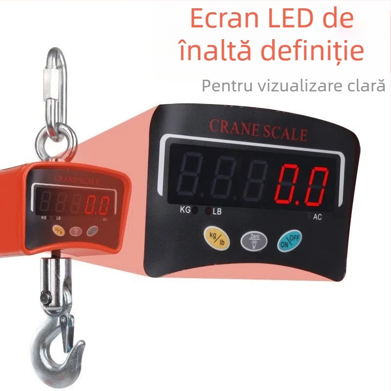 Cântar electronic pentru macara, 500 kg, cântar suspendat portabil, cu cârlig, uz industrial
