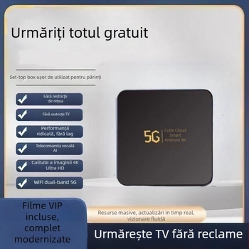 Android 4K box TV în rețea pentru persoane în vârstă, Wi‑Fi și oglindire a ecranului fără fir