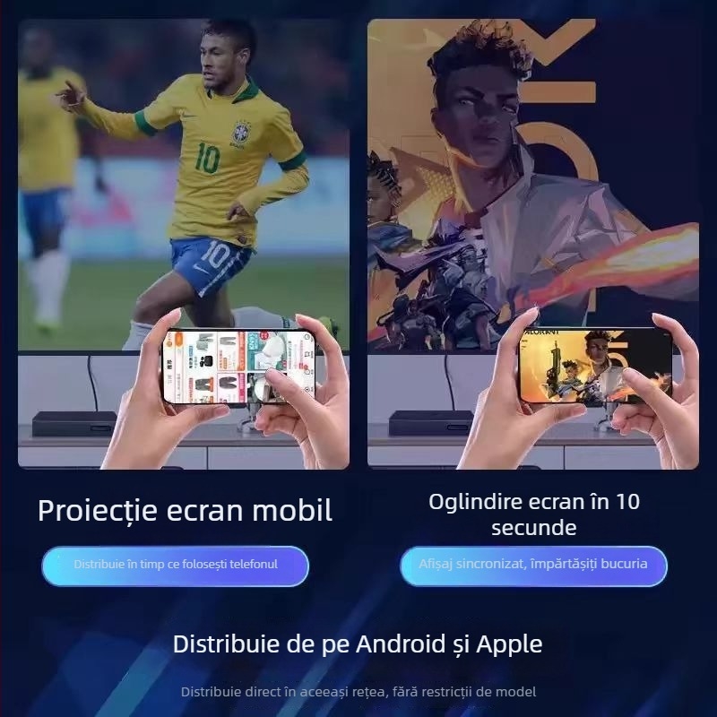Android 4K box TV în rețea pentru persoane în vârstă, Wi‑Fi și oglindire a ecranului fără fir