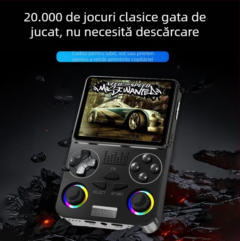J36Ultra consolă portabilă de jocuri cu Android, Wi‑Fi, ecran de 3,5 inch, 64GB