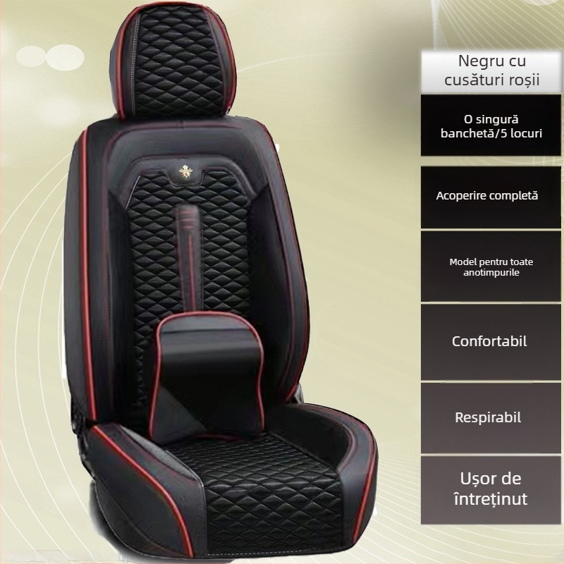 Husa universală pentru scaun auto, toate anotimpurile, pentru vehicule cu cinci locuri, tapițerie din țesătură