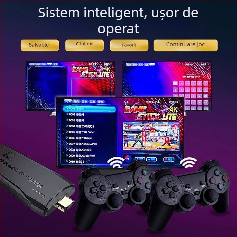2025 Consolă de jocuri pentru televizor, cu controler wireless, pentru doi jucători – nostalgie clasică King of Fighters arcade retro