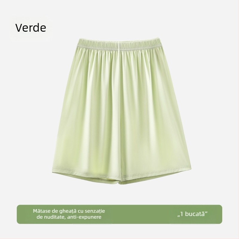 Ice Silk pantaloni de siguranță pentru femei, primăvară-vară 2026, subțiri, largi, lungime 3/4, respirabili, anti-transparență