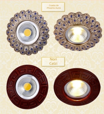 Lumină LED încastrată în tavan, stil european, cu downlight și spot, pentru holuri și pereți de fundal
