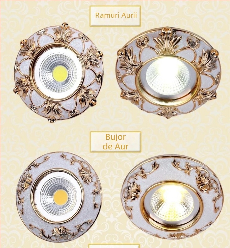Lumină LED încastrată în tavan, stil european, cu downlight și spot, pentru holuri și pereți de fundal