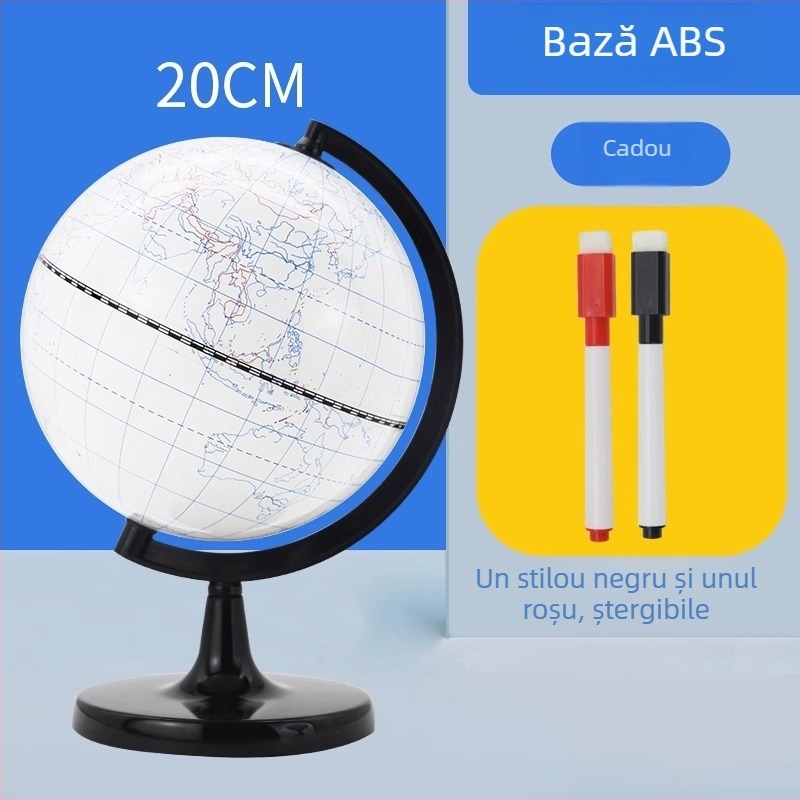 Tianyu Glob geografic DIY – model didactic pentru elevi din ciclul primar și gimnazial, glob graffiti ștergibil