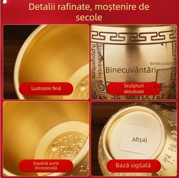Cilindru Baifu din cupru cu cornucopie pentru atragerea bogăției