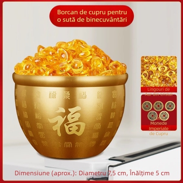 Cilindru Baifu din cupru cu cornucopie pentru atragerea bogăției