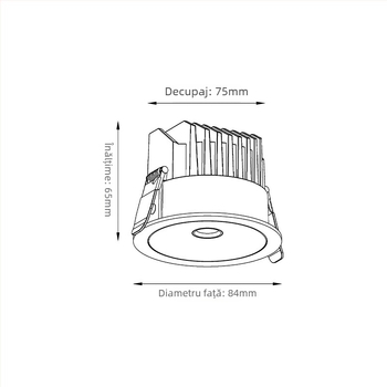 Downlight LED cu spectru complet de 12W – montaj pe suprafață și încastrat, iluminat pentru casă, hoteluri și spații comerciale
