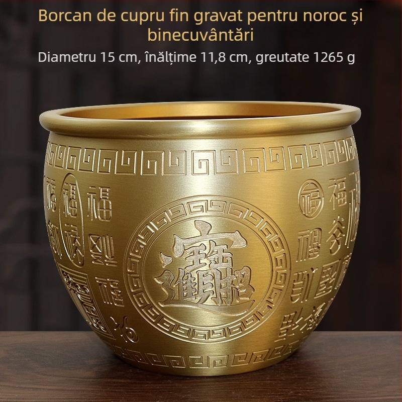 Vas de comoară din cupru pentru decorul casei, stil chinezesc