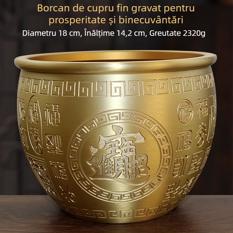 Vas de comoară din cupru pentru decorul casei, stil chinezesc