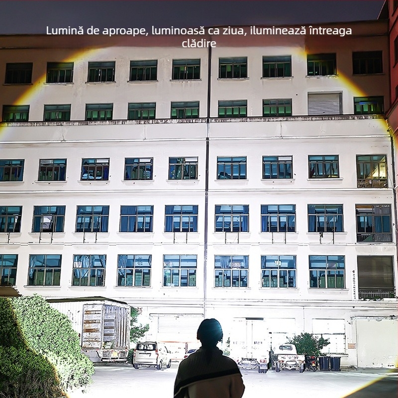 Lanternă LED reîncărcabilă, ultraluminoasă pentru exterior, corp din aliaj de aluminiu, iluminare de înaltă putere