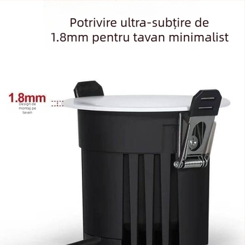 Spot LED încastrat, curbat, cu spectru complet pentru pereți și coridoare, anti-reflexie
