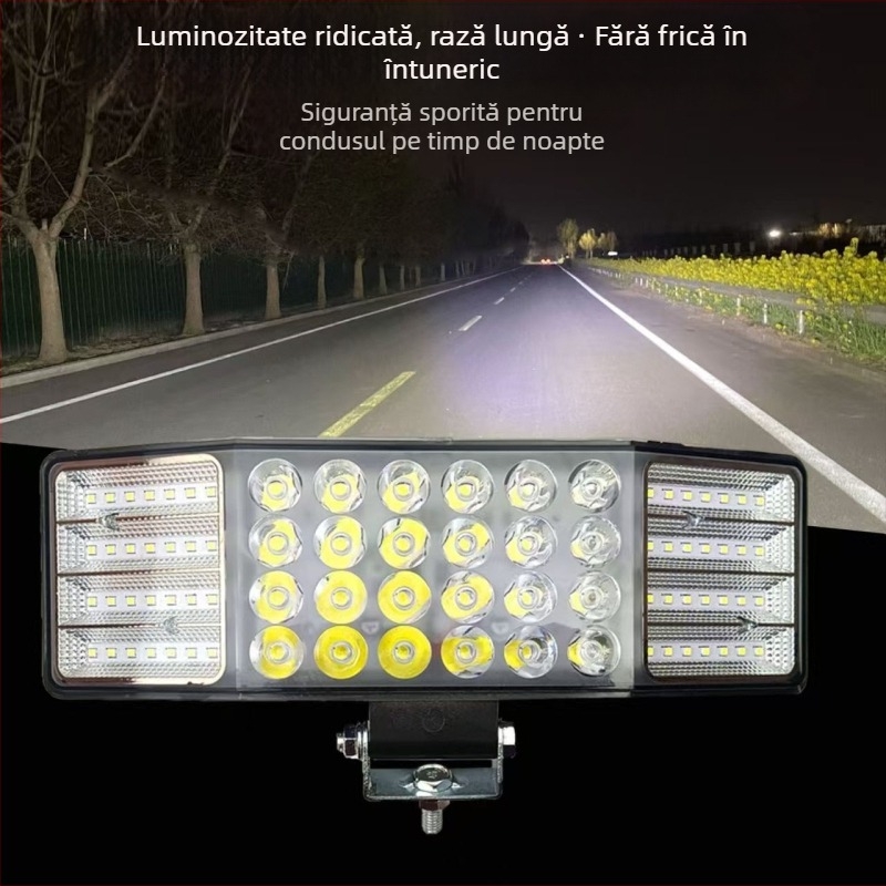 Spot LED cu trei fețe, 12V–24V, iluminare difuză și ultra-luminată pentru combine agricole, camioane și utilaje inginerești