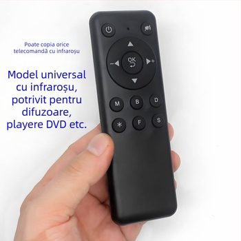 Telecomandă universală infraroșu cu funcție de învățare și copiere, compatibilă cu sisteme audio, set-top boxuri, playere, DVD-uri auto și televizoare