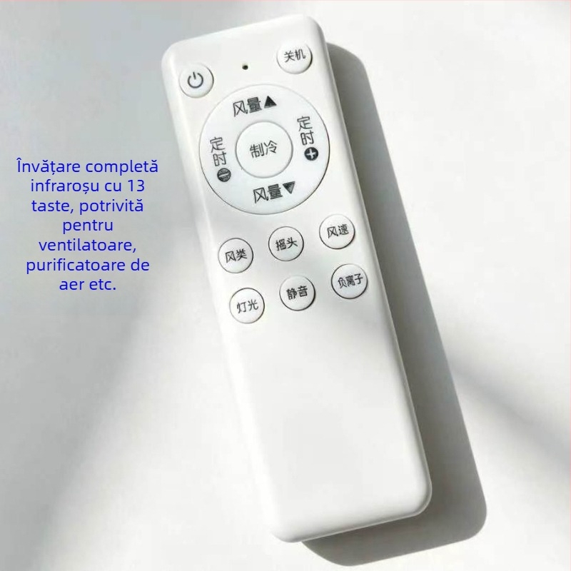Telecomandă universală infraroșu cu funcție de învățare și copiere, compatibilă cu sisteme audio, set-top boxuri, playere, DVD-uri auto și televizoare